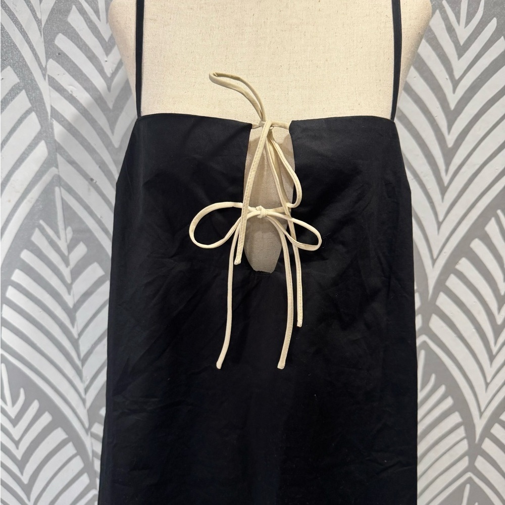 NWOT Princess Polly Black Belong Together Mini Dress with Front Tie - Picture 4 of 8